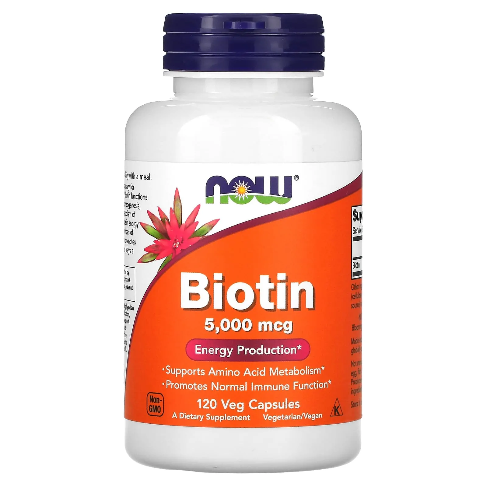 Promo ! Now foods Biotine 5000 µg 120 capsules végétariennes