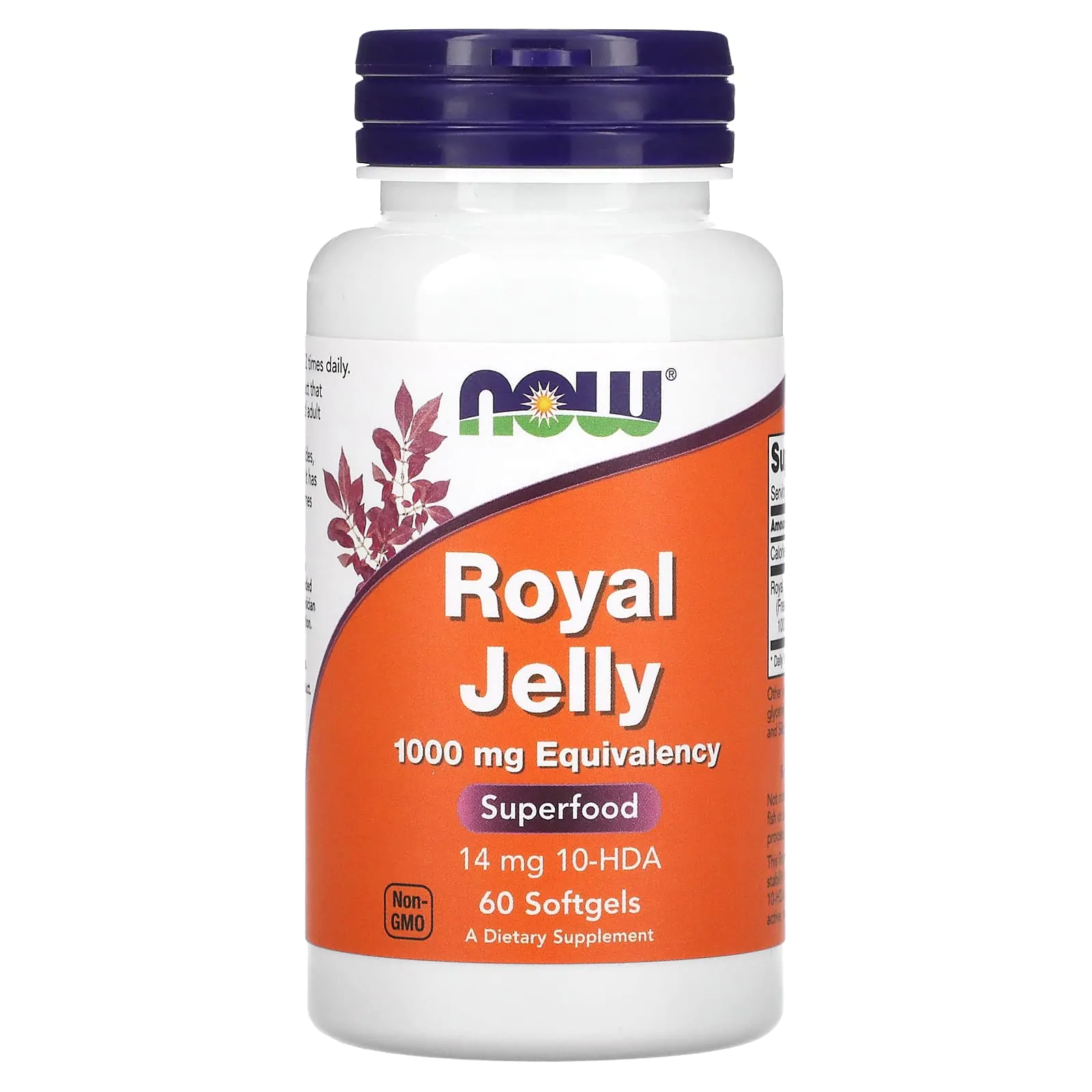 Promo ! Now foods Gelee royale 1000 mg 60 capsules à enveloppe molle