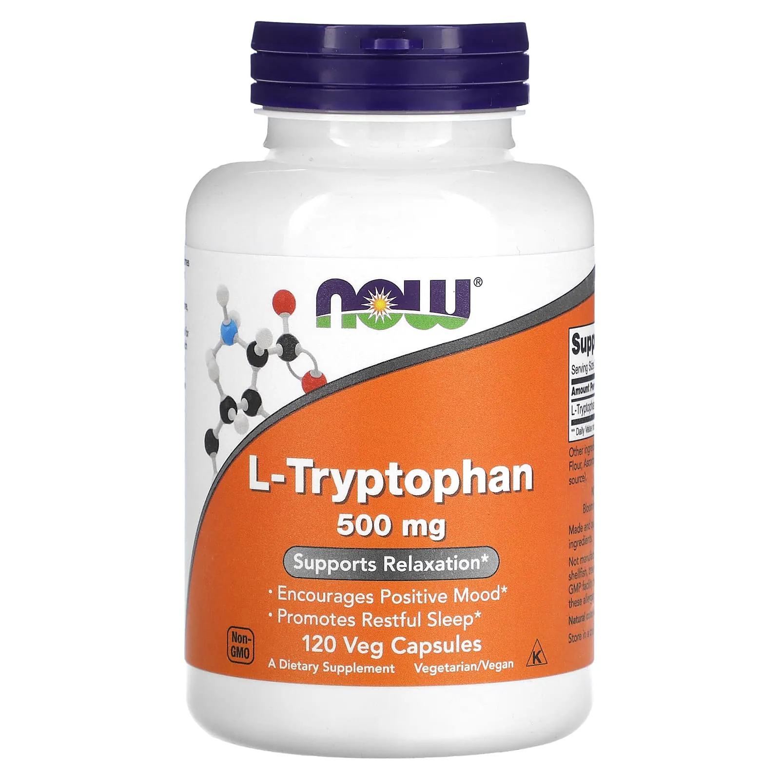 Promo ! Now foods L-Tryptophane 500 mg 120 capsules végétariennes