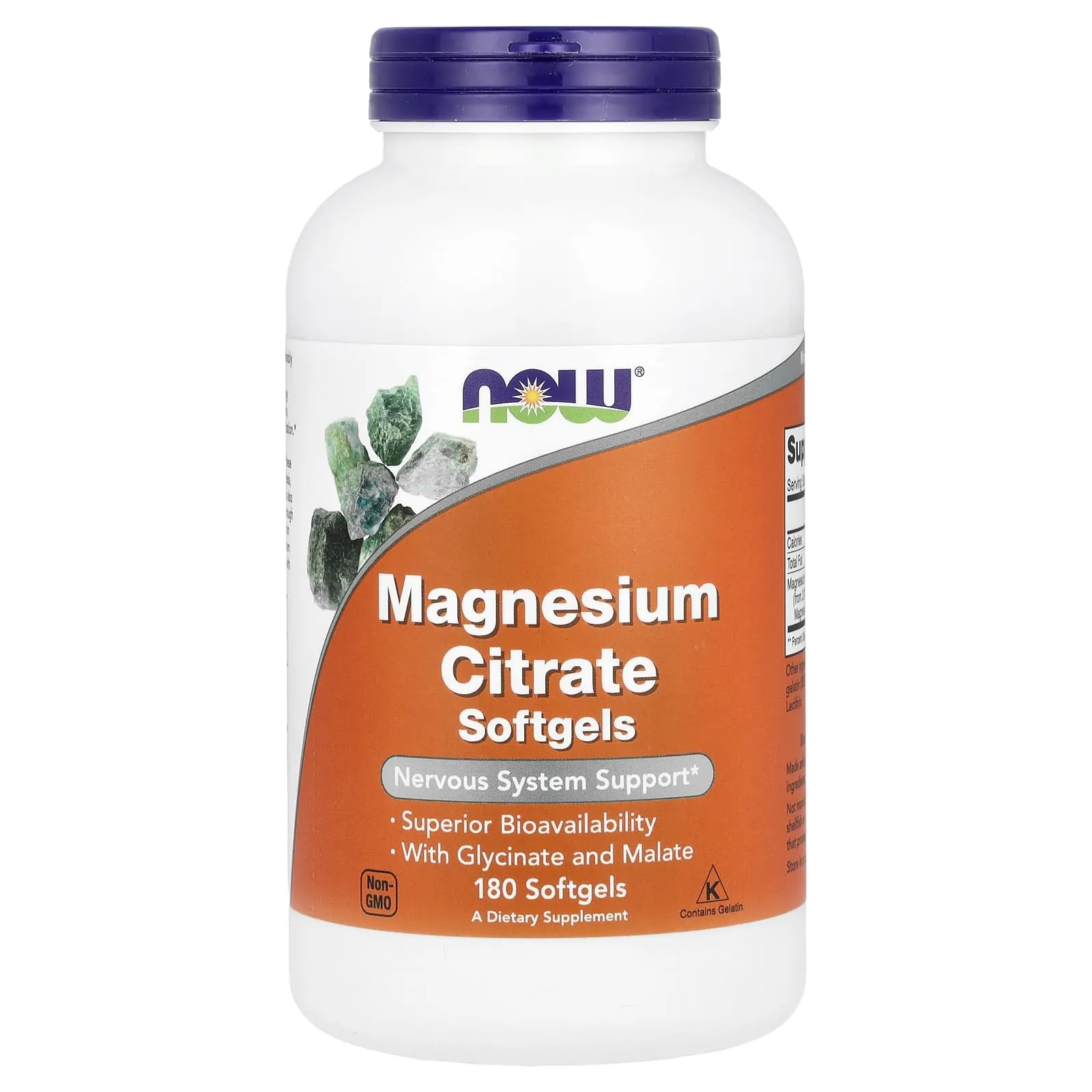 Promo ! Now Foods Citrate de magnesium 180 capsules à enveloppe molle