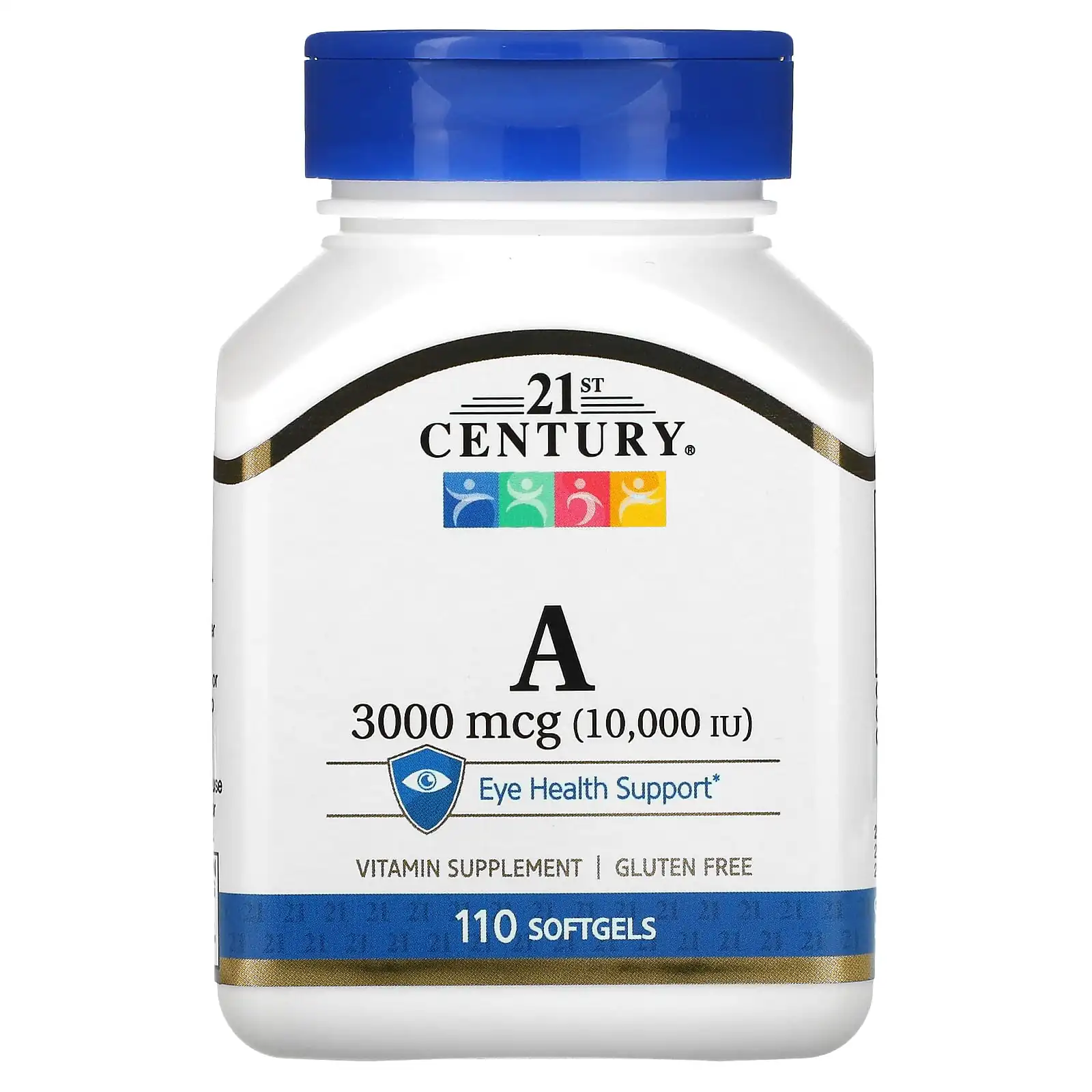 Promo ! 21st Century Vitamine A 3000 µg 10 000 UI 110 capsules à enveloppe molle