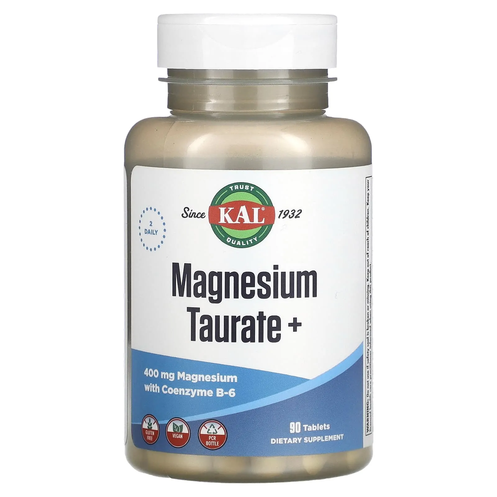 Promo ! Kal Taurate de magnésium+ 400 mg 90 comprimés (200 mg pièce)
