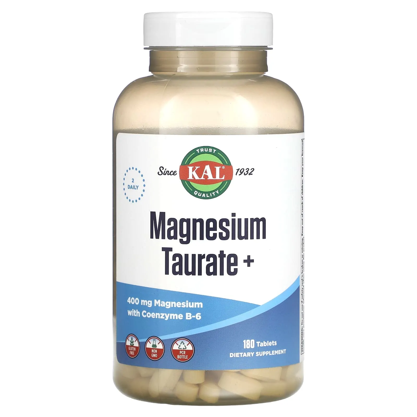Promo ! Kal Taurate de magnésium+ 400 mg 180 comprimés (200 mg pièce)