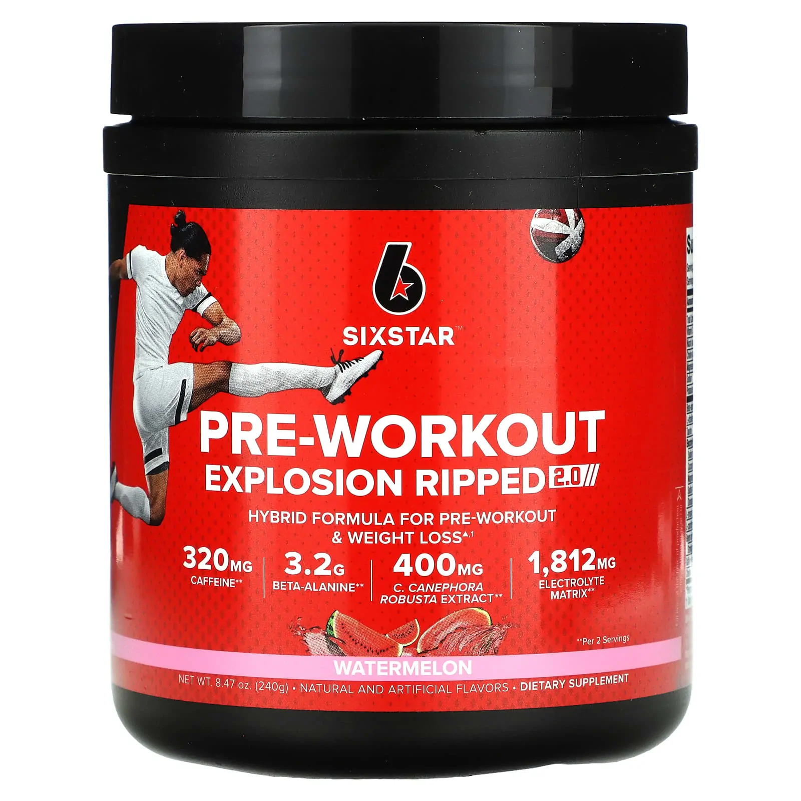 Promo ! Sixstar Explosion pre entraînement Ripped 2.0 Pastèque 240 g