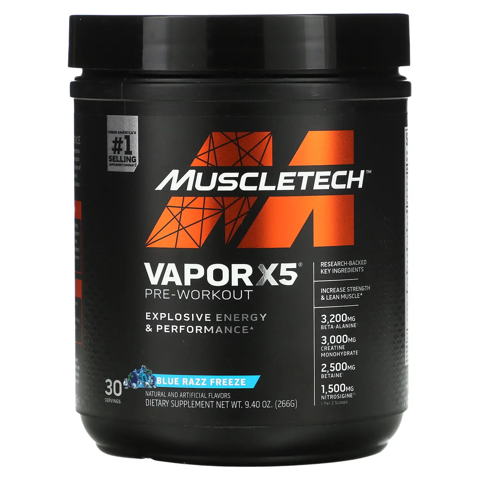 Promo ! Muscletech VaporX5 Next Gen Pre Workout Blue Razz Freeze 266 g