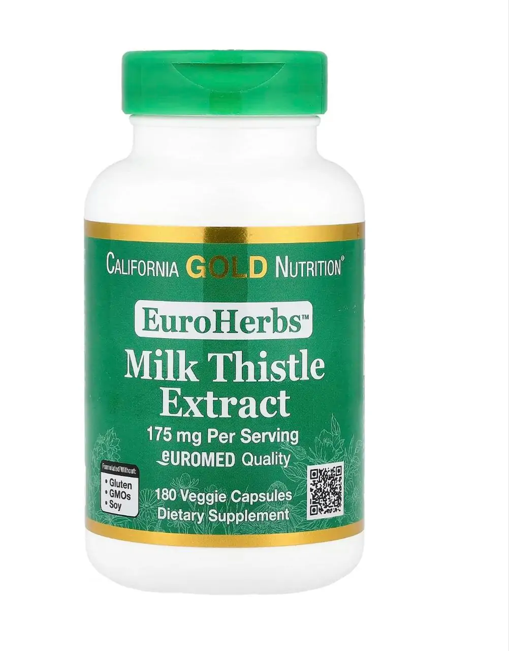 Promo ! California Gold Nutrition EuroHerbs Milk Thistle Extract-de chardon-Marie Qualité Euromed 175 mg 180 capsules