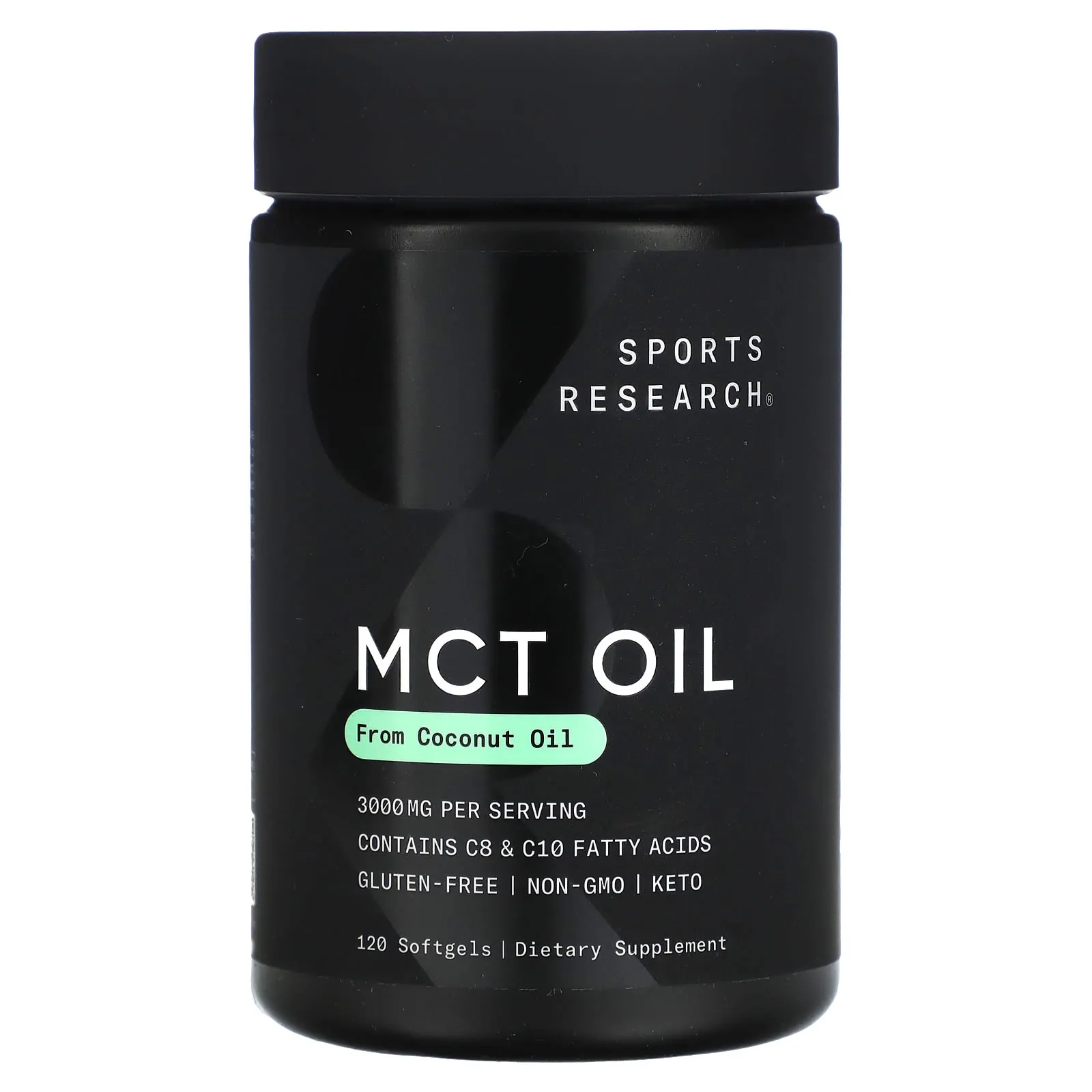 Promo ! Sports Research MCT Oil, Coconut Oil 3000 mg, 120 capsules
