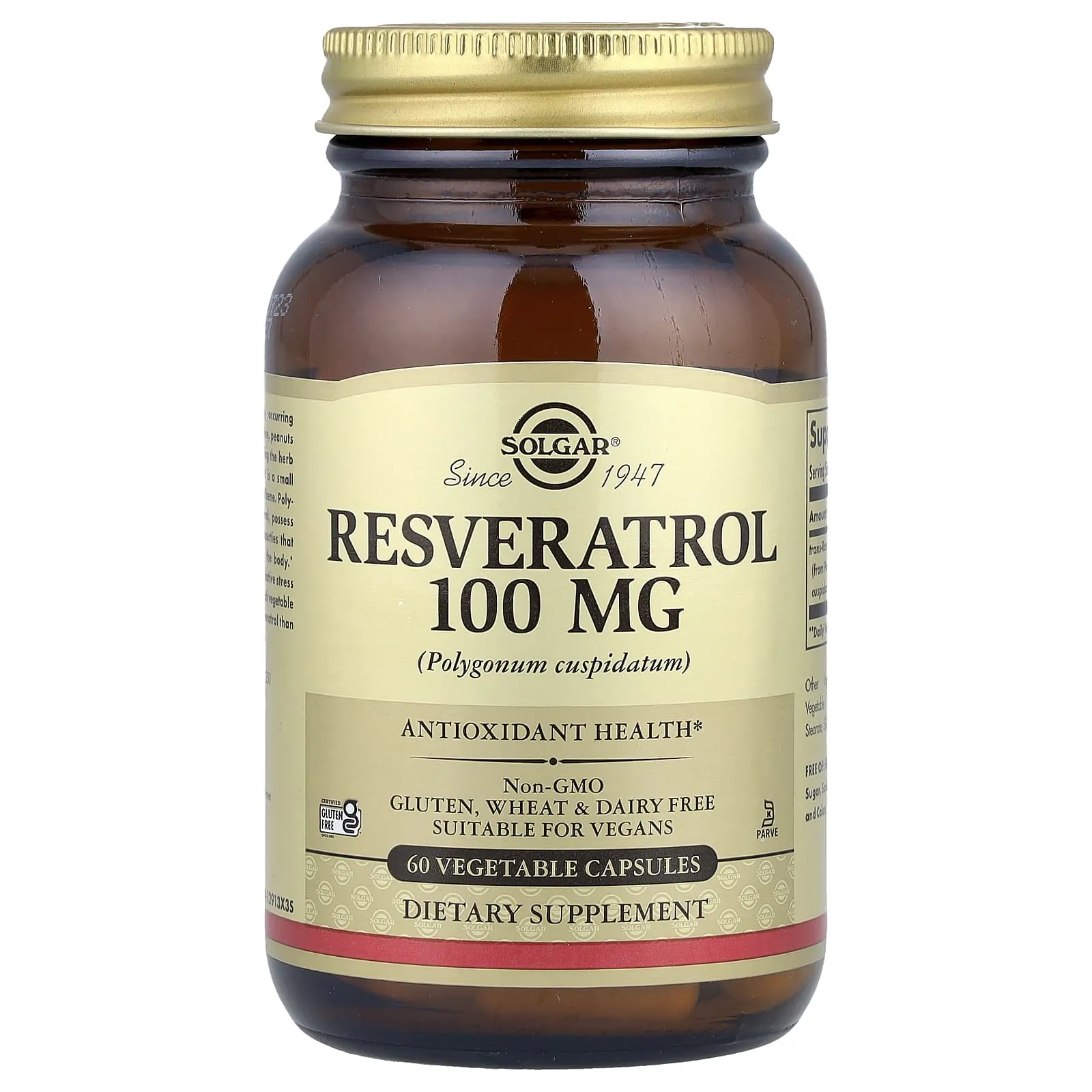 Promo ! Solgar Resveratrol 100 mg 60 vegetarian capsules