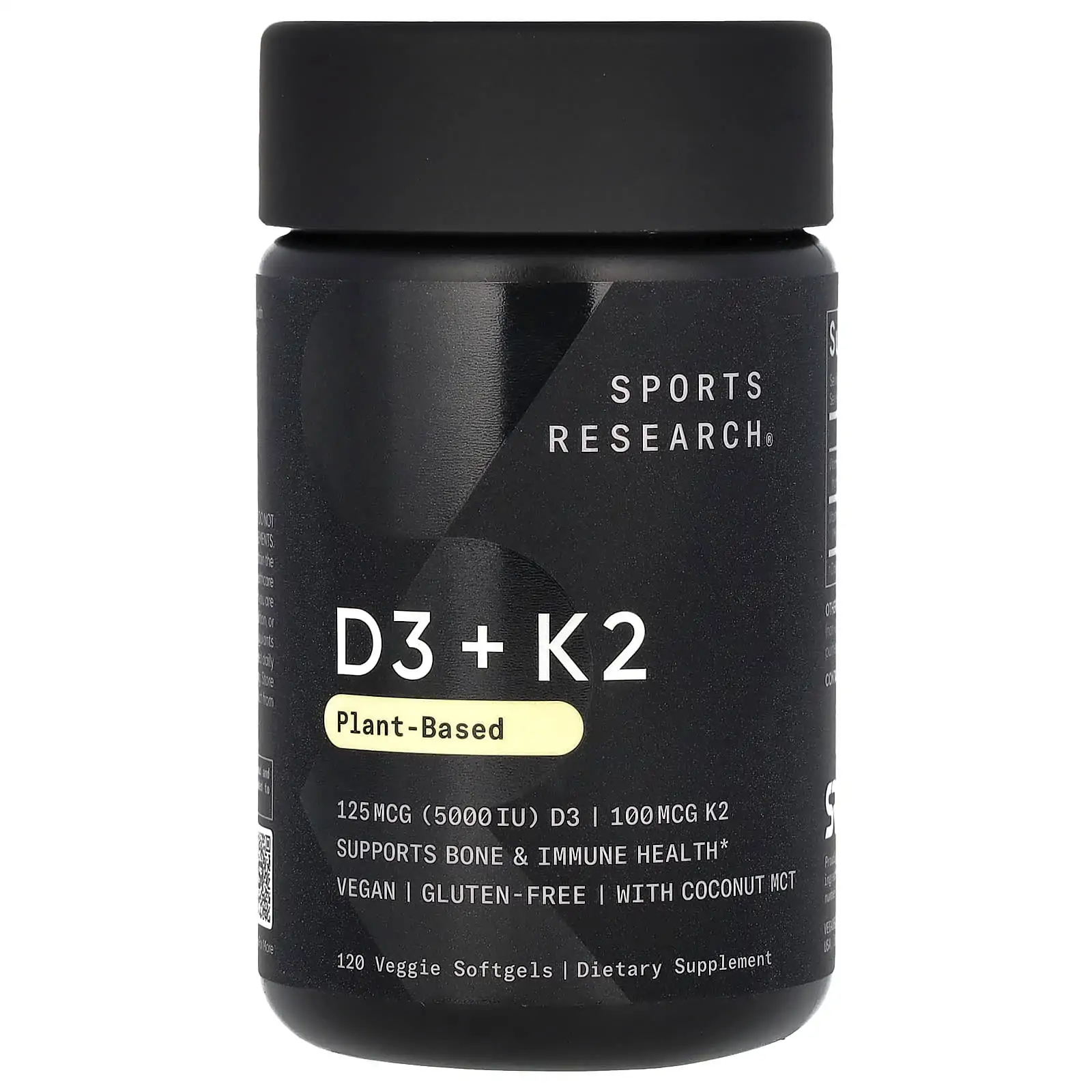 Promo ! Sports Research, D3 + K2, Herbal, 120 Vegetarian Softgels