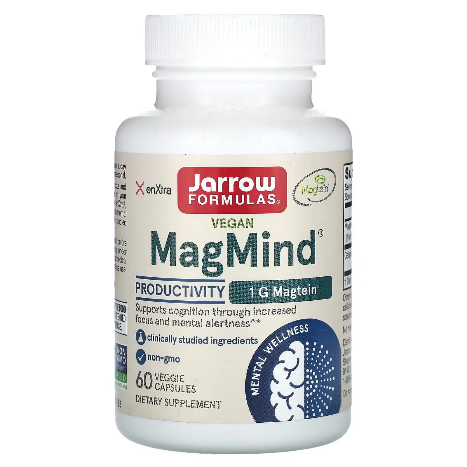 Promo ! Jarrow Formulas Vegan MagMind, Productivity, 60 vegetarian capsules