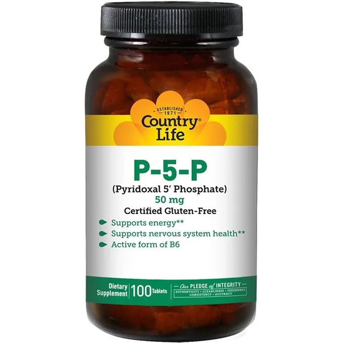 Country Life P 5 P Pyridoxal 5′ Phosphate (P5P) 50 mg. – 100 Tablettes