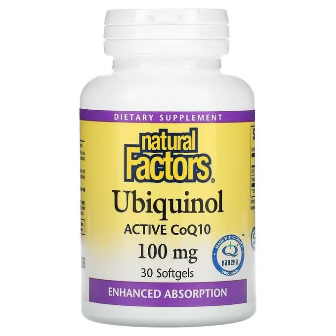 Natural Factors Ubiquinol, Active CoQ10, 100 mg, 30 Softgels