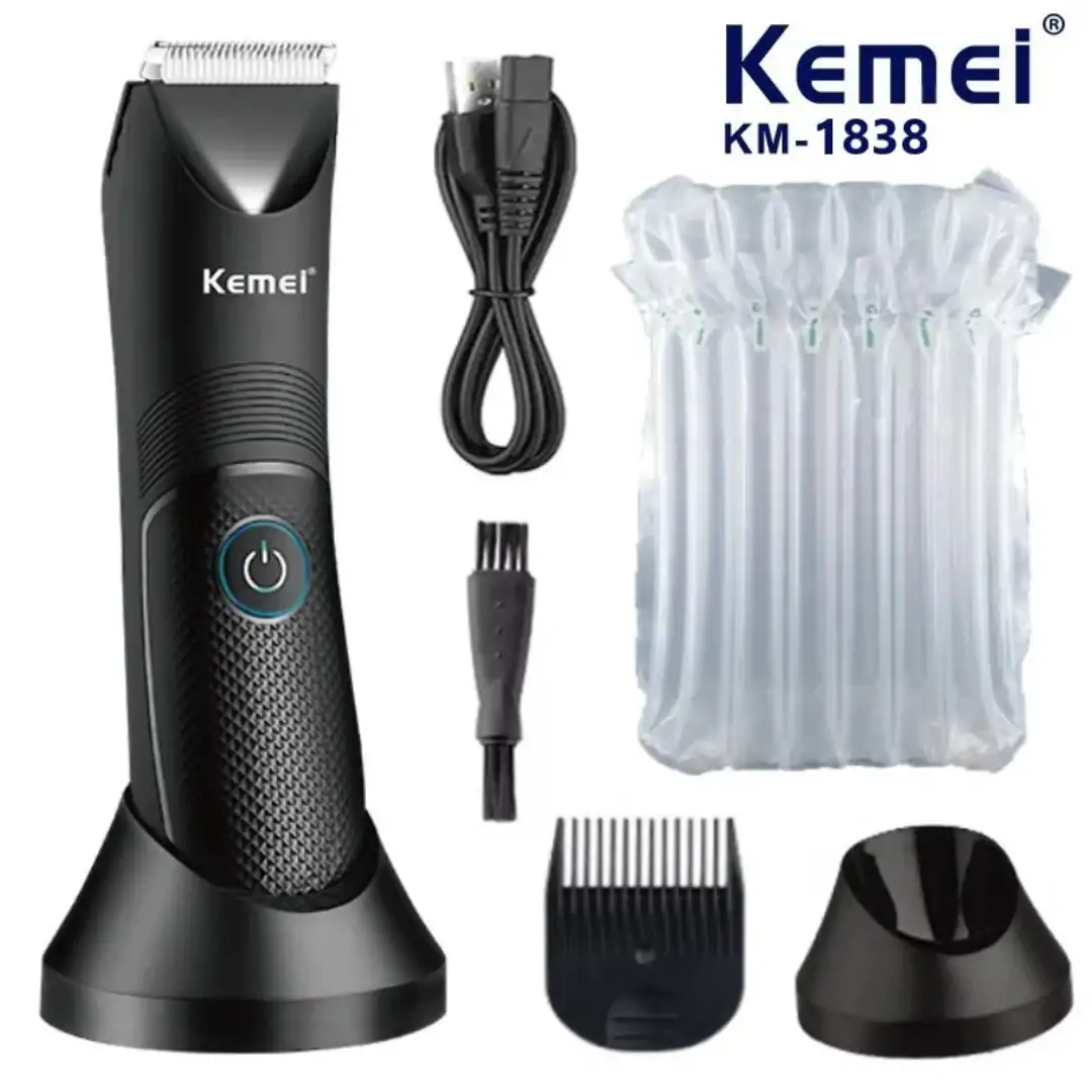 KEMEI KM-1838 Tondeuse électrique multifonction Sans Fil lavable pour l’aine et le corps pour hommes et femmes