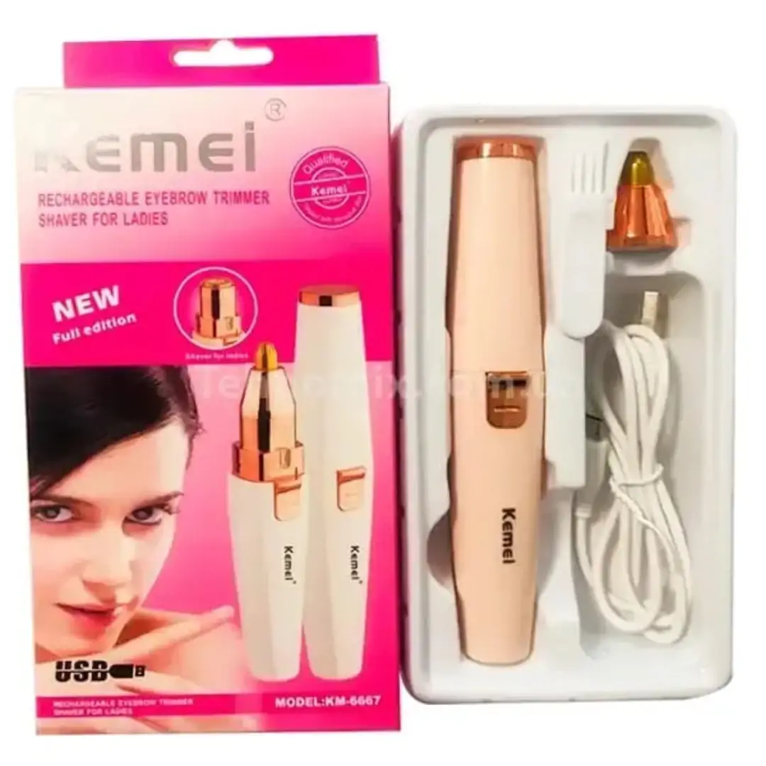 Kemei KM – 6667 Épilateur 2 in 1 visage femme rechargeable Tondeuse visage facile à utiliser