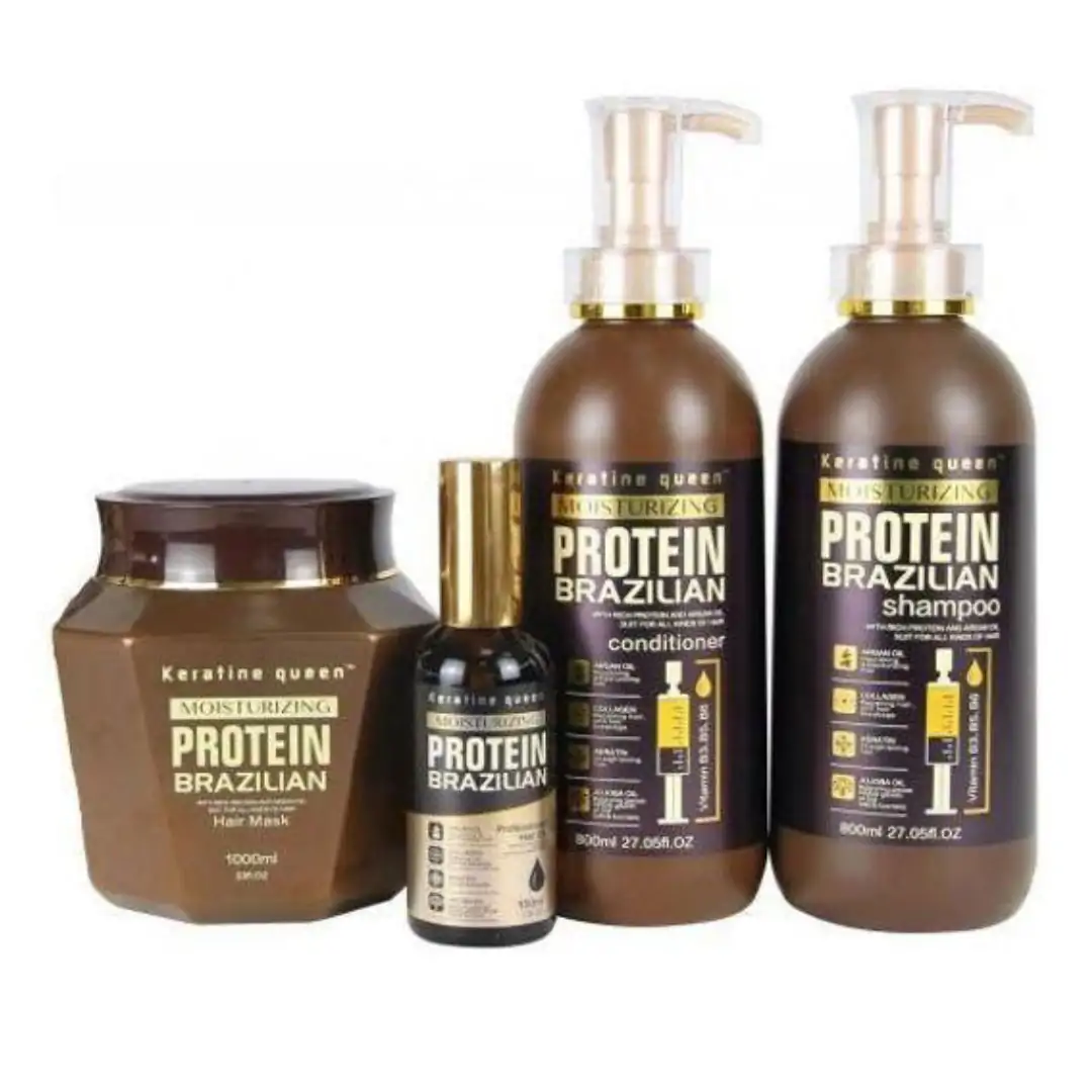 KERATINE QUEEN PACK Protein Brazilian Moistrizing Professional – Shampooing, Conditioner,Masque, Huile