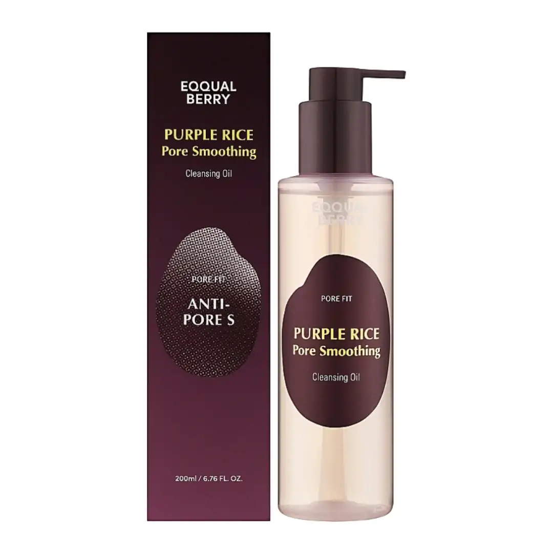 EQQUAL BERRY – Huile Nettoyante Lissante pour les pores au Riz Violet – 200 ml