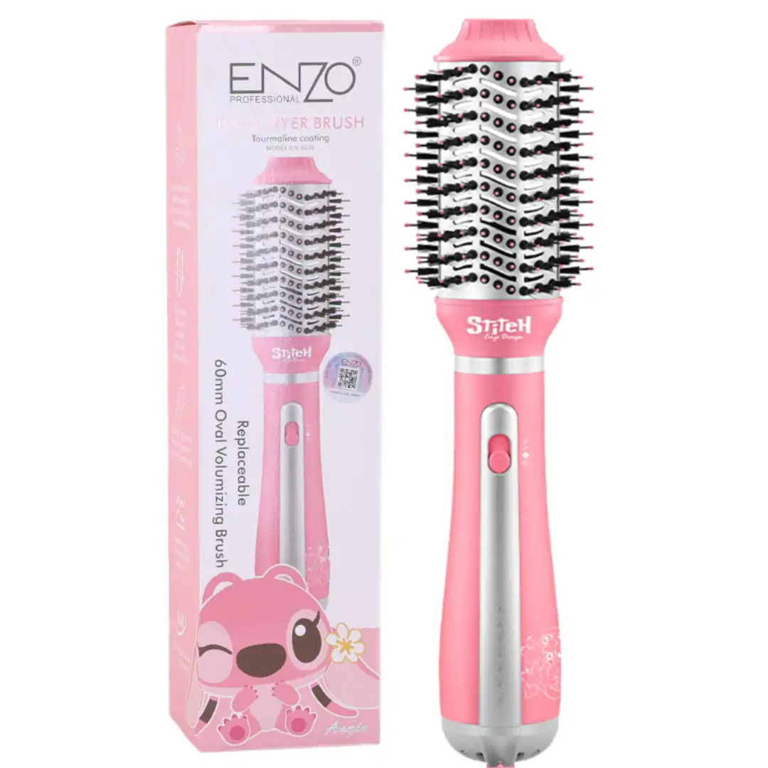 ENZO Brosse sèche-cheveux 3 en 1 de meilleure qualité pour salon Cordon d’alimentation Peigne à air chaud Fer à lisser et boucler EN-6220