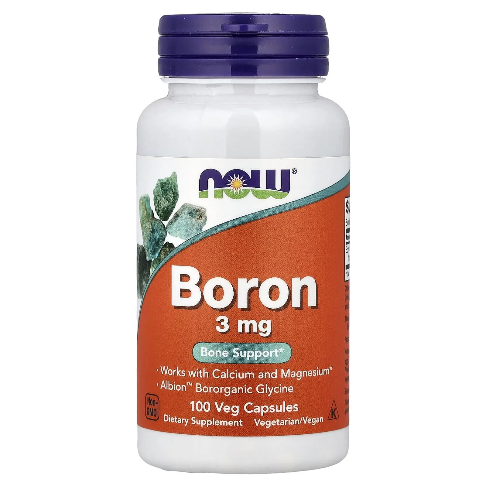Promo ! NOW Foods Bore 3 mg 100 Capsules Végétariennes