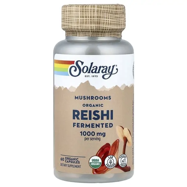 Promo ! Solaray, Reishi fermenté biologique, 60 capsules biologiques
