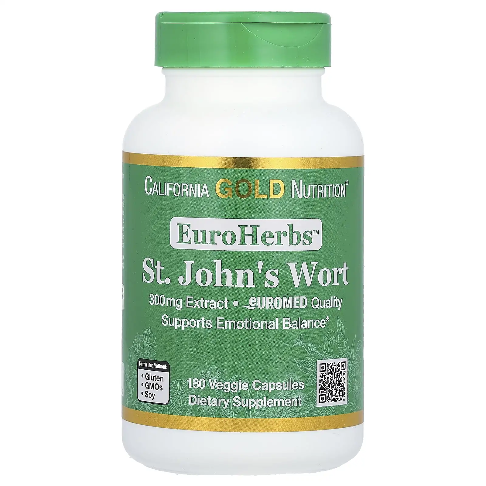 Promo ! California Gold Nutrition EuroHerbs Millepertuis 300 mg 180 Capsules