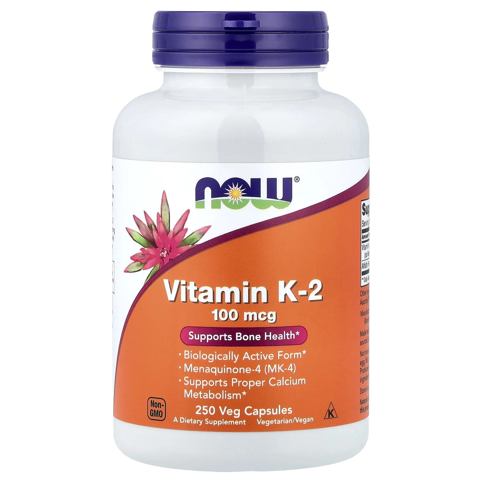 Promo ! NOW Foods, Vitamine K2, 100 µg, 250 capsules végétales
