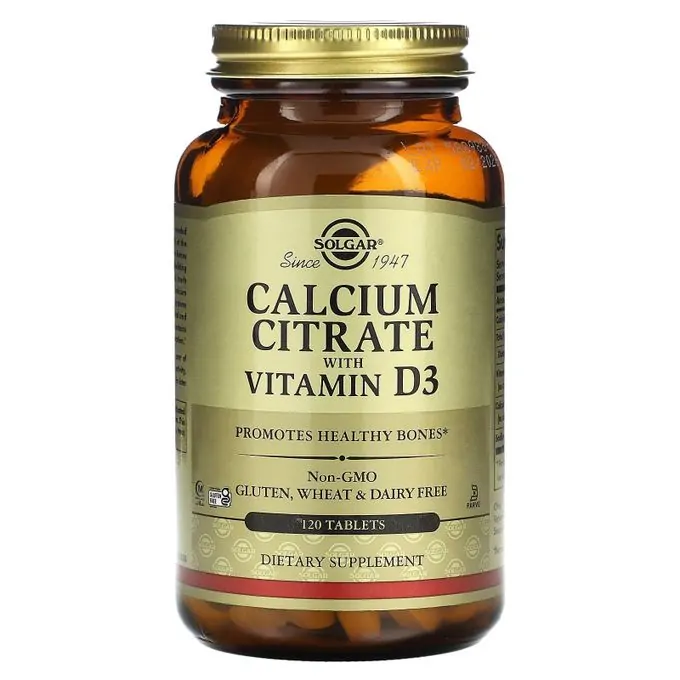 Solgar Citrate de Calcium avec vitamine D3 120 comprimés