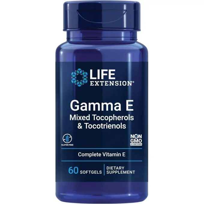Life Extension Gamma E, Tocophérols et tocotriénols mixtes, 60 capsules