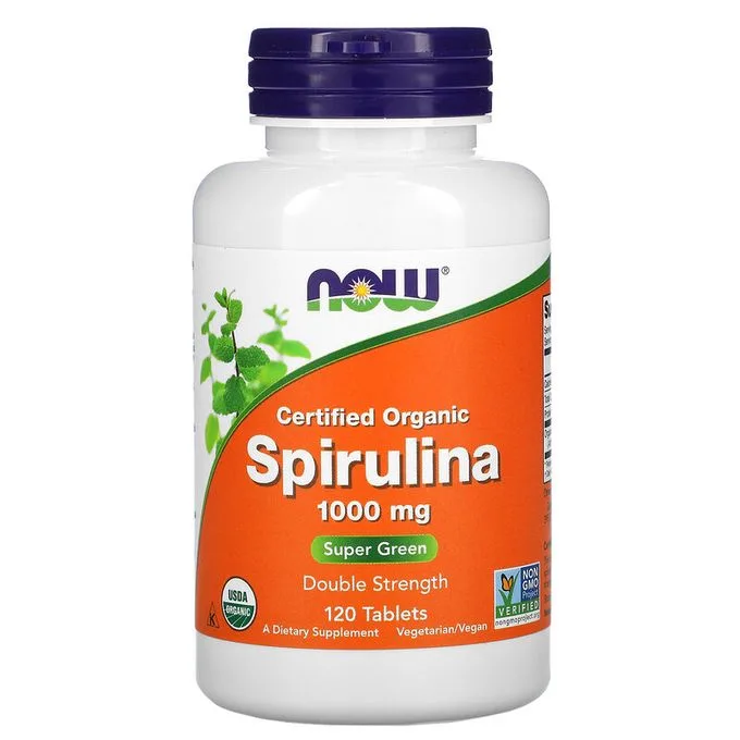 Promo ! Now Foods Spiruline certifiée biologique, 1000 mg, 120 comprimés