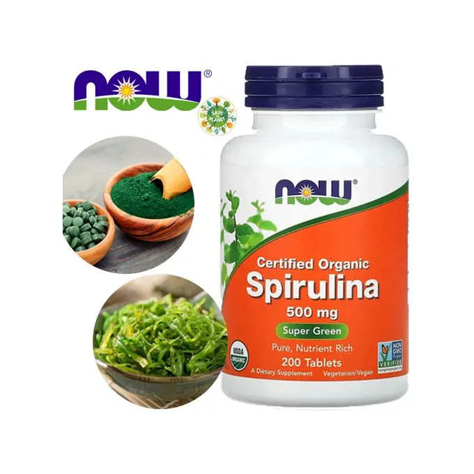 Promo ! Now Foods Spiruline certifiée d’origine biologique 500 mg, 200 compr.