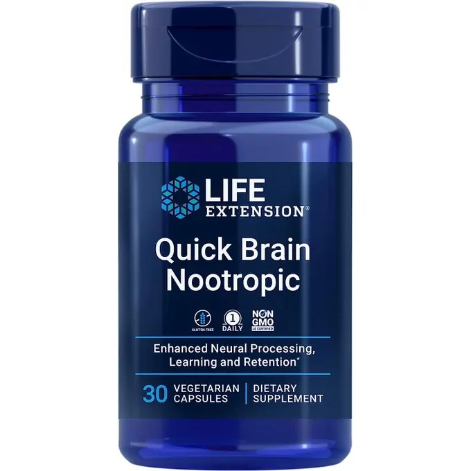 Promo ! Life Extension Quick Brain Nootropic, 30 capsules végétariennes
