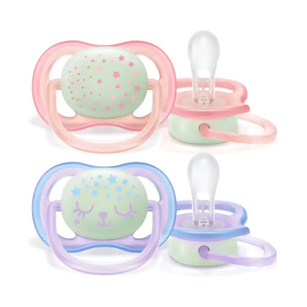 Promo ! AVENT Sucettes Ultra Air Night Girl 0-6m Scf376/12