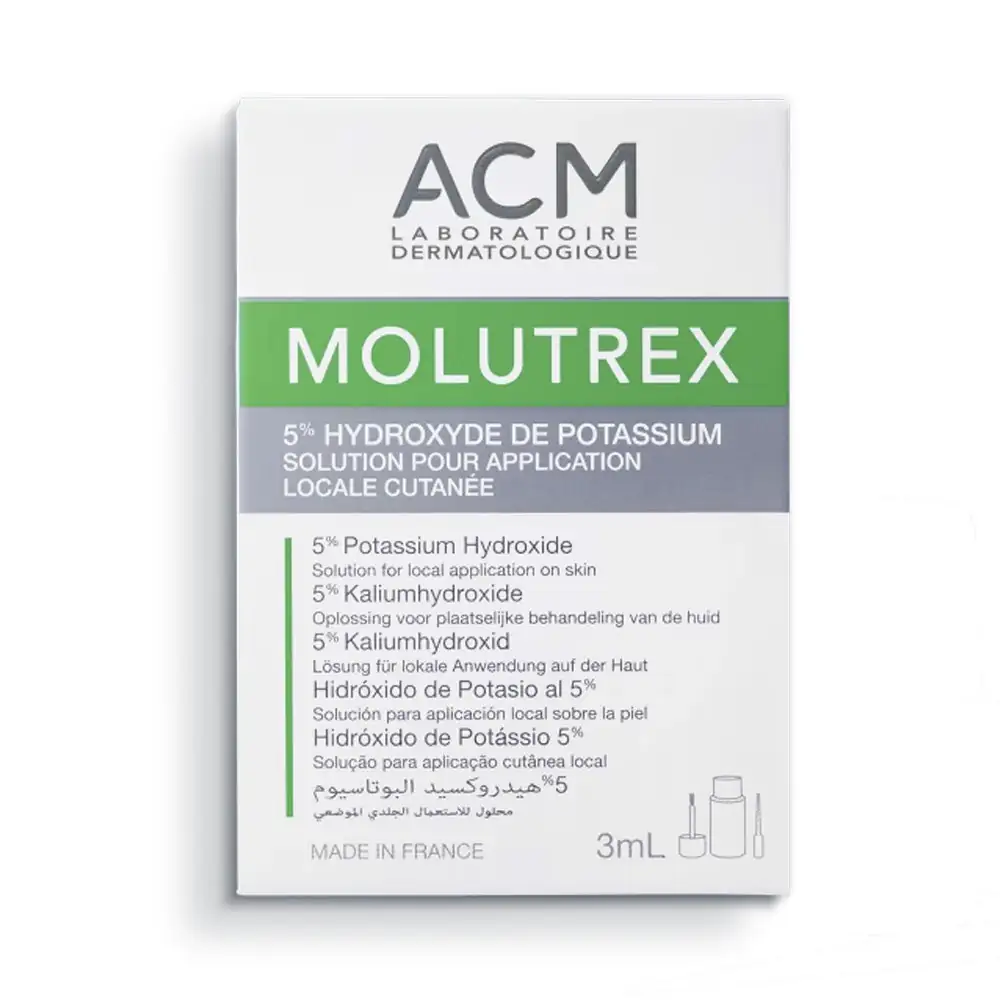Promo ! Acm Molutrex 5% Hydroxide De Potassium Solution Cutanée Avec Applicateur 3m