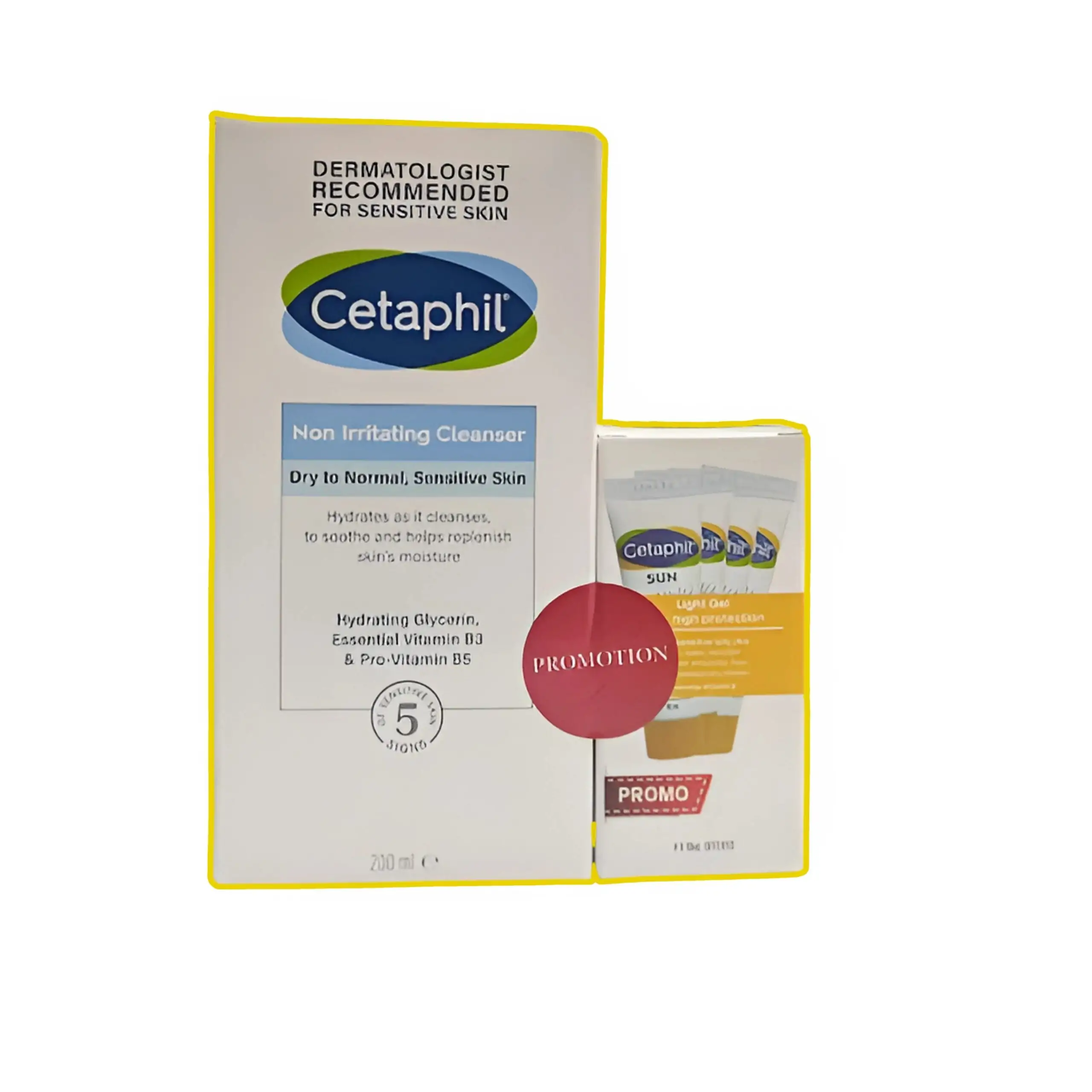 Promo ! Cetaphil Lotion Nettoyante 200 Ml + 4 échantillons solaire
