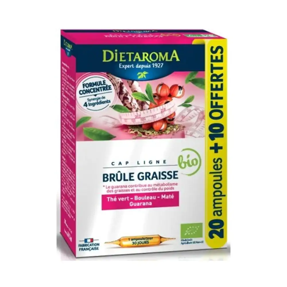 Promo ! Dietaroma Cap Ligne Brule Graisse 30 Ampoules*10ml