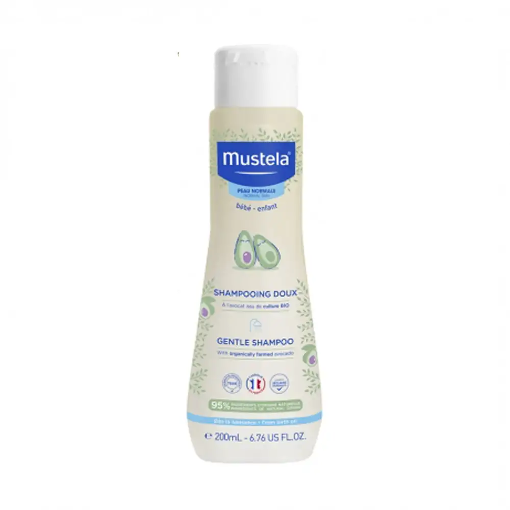Promo ! Mustela Shampoing doux bébé à l’avocat Bio 200ml