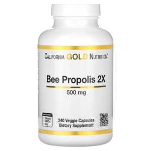 California Gold Nutrition Bee Propolis 2X Concentrated Extract 500 mg, 240 Veggie