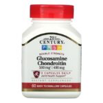 21st Century Glucosamine Chondroïtine, Double efficacité, 60 capsules faciles à avaler
