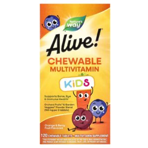 Nature’S Way Alive Multivitamines à croquer pour enfants Orange et baies 120 comprimés à croquer