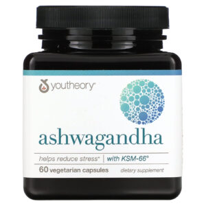 Youtheory Ashwagandha 500 mg 60 capsules végétariennes