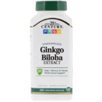 21st Century L'extrait de Ginkgo Biloba, standardisé, 200 gélules végétariennes