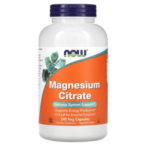 Now Foods Citrate de magnesium 240 capsules végétariennes