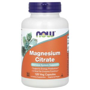 NOW Foods Citrate de magnesium 120 capsules végétariennes