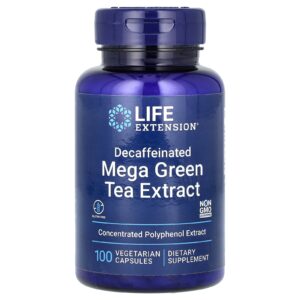 Life Extension Extrait de super thé vert Décaféiné 100 capsules végétariennes