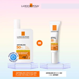 La Roche Posay Anthelios Crème Solaire Fluide Invisible SPF50 50ml = Anthelios Fluide Uvmune 400+ SPF50 15ml Offert