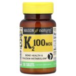 Mason Natural, Vitamine K2, 100 comprimés