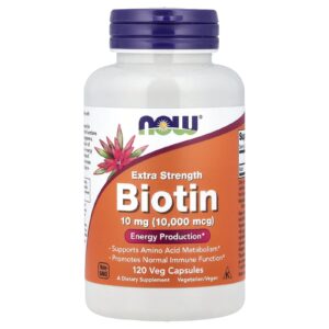 NOW Foods, Biotine, 10 mg, 120 capsules végétales