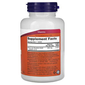 NOW Foods, Niacine, 500 mg, 250 comprimés