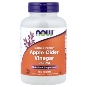 NOW Foods, Vinaigre de cidre de pomme, 750 mg, 180 comprimés