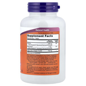 NOW Foods, Vinaigre de cidre de pomme, 750 mg, 180 comprimés