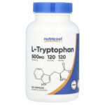 Nutricost L-tryptophan 500 mg, 120 capsules made in the USA
